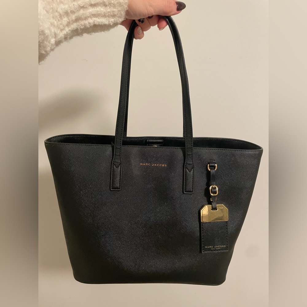 Marc Jacobs Black and Gold Tote Bag